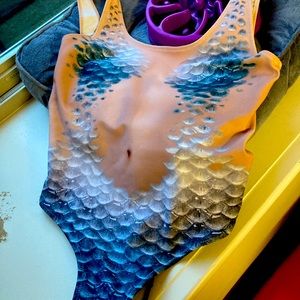Merfae Holly Fae Art Illusion Mermaid Scales Swimsuit Never Been Worn Sexy